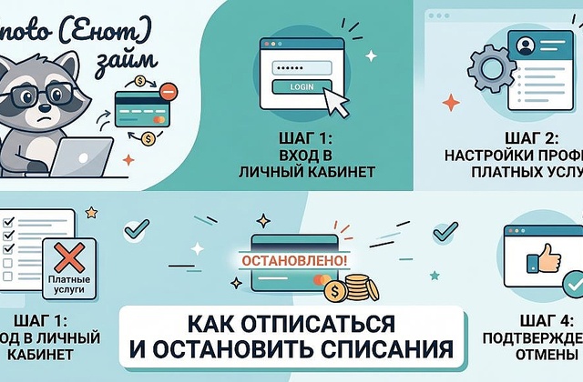 Enoto (Енот) займ — как отписаться от платных услуг и остановить списания