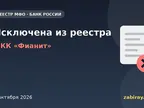 Обложка: микрофинансовая организация МКК «Фианит» исключена из реестра Банка России