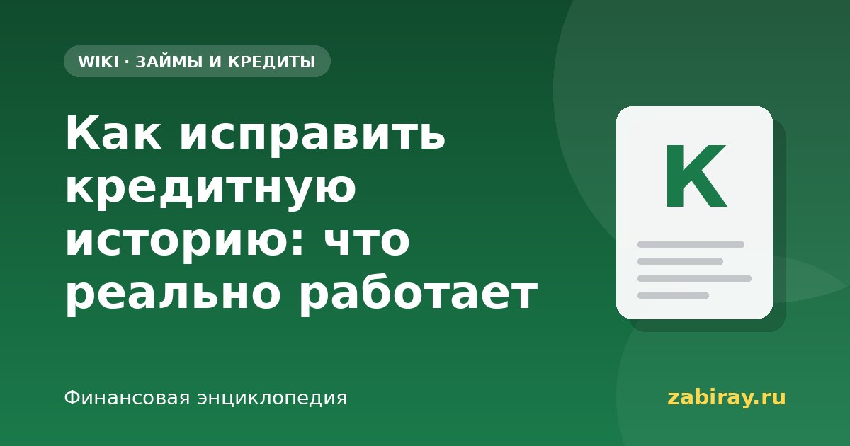 Как исправить кредитную историю: что реально работает
